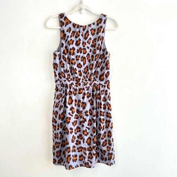 W118 Walter Baker Bold Blue Leopard Print Sleeveless Midi Cocktail Dress Small - Picture 5 of 13
